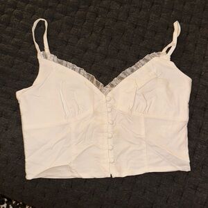 White Corset Crop Top, Size M